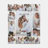 Couverture Polaire 11-Photo Collage Couple Initials & Names Wedding (Devant)