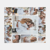 Couverture Polaire 11-Photo Collage Couple Initials & Names Wedding (Devant (Horizontal))