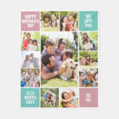 Couverture Polaire 11 Photo Collage Fête des mères (Devant)