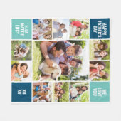 Couverture Polaire 11 Photo Collage Fête des pères (Devant (Horizontal))