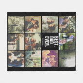 Couverture Polaire 11 photos collage Fête des pères personnalisée (Devant (Horizontal))