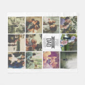 Couverture Polaire 11 photos collage Fête des pères personnalisée (Devant (Horizontal))