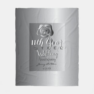 Couverture Polaire 11e anniversaire Mariage Rose en acier