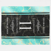 Couverture Polaire 11ème anniversaire de Mariage turquoise (Devant (Horizontal))