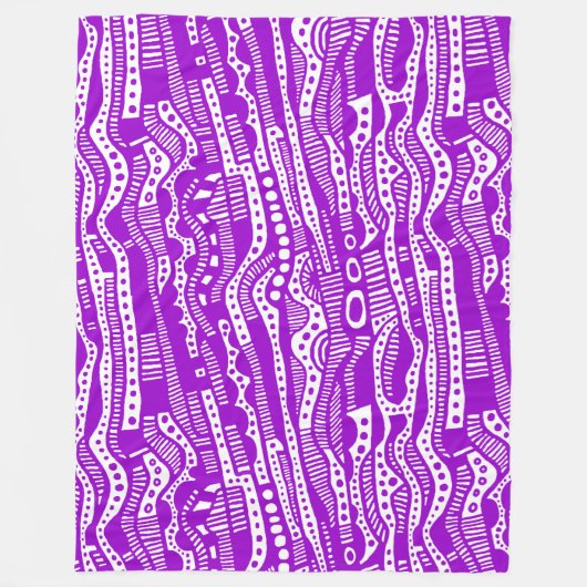 Couverture Polaire 120115 - Violet sur Blanc (Devant)
