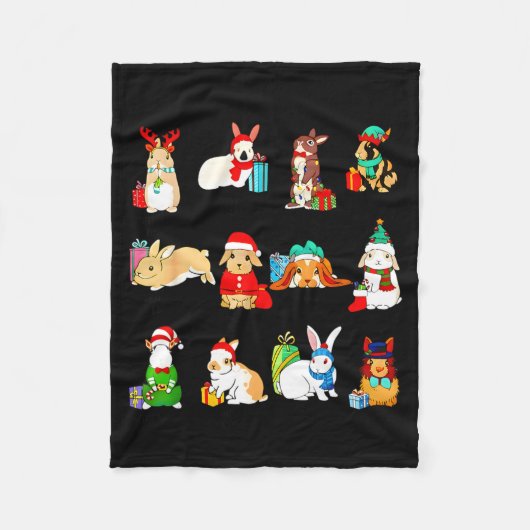Couverture Polaire 12 Bunny Of Christmas Bunny Rabbit Christmas Xmas  (Devant)
