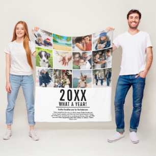 Couverture Polaire 12 Collage Photo Famille Bilan Annuel Moderne