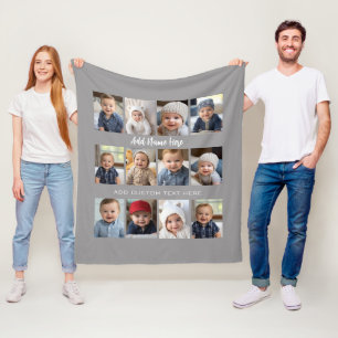 Couverture Polaire 12 Collage photo - gris clair