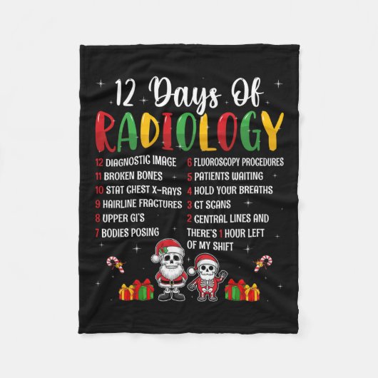 Couverture Polaire 12 Jours De Radiologie Xmas Rad Tech Christmas Rad (Devant)