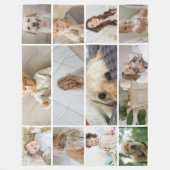 Couverture Polaire 12 Photo Collage famille personnalisée (Devant)