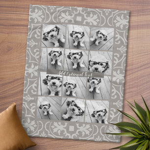 Couverture Polaire 12 Photo Collage - Ferme rustique Motif beige