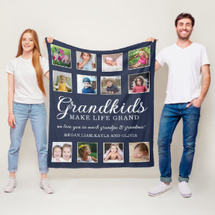 Couverture Polaire 12 Photo Collage Les petits-enfants font la vie Gr