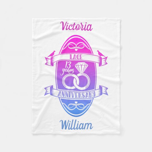 Couverture Polaire 13 ans traditionnel dentelle 13e anniversaire de m (Devant)