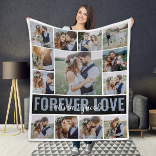 Couverture Polaire 13 Photo Collage Forever Love Couple Names