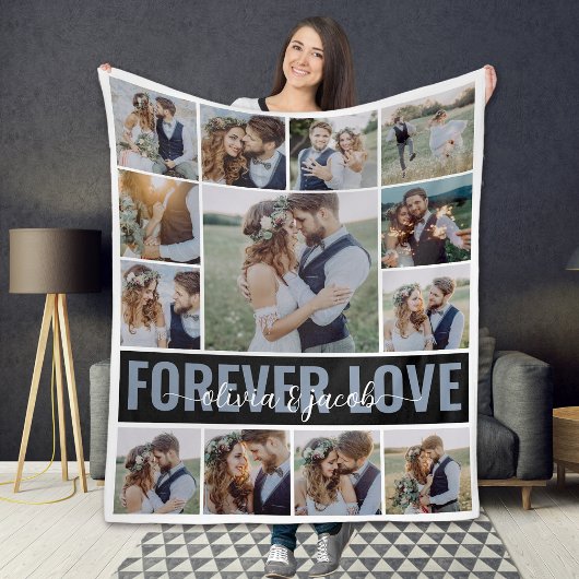 Couverture Polaire 13 Photo Collage Forever Love Couple Names