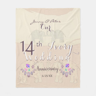 Couverture Polaire 14ème anniversaire de Mariage ivoirien Blanche pol