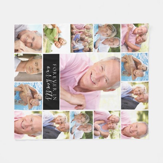 Couverture Polaire 15 Collage de photos pour toujours dans nos coeurs (Devant (Horizontal))