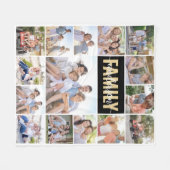 Couverture Polaire 15 Photo Collage Nom de famille Monogramme (Devant (Horizontal))