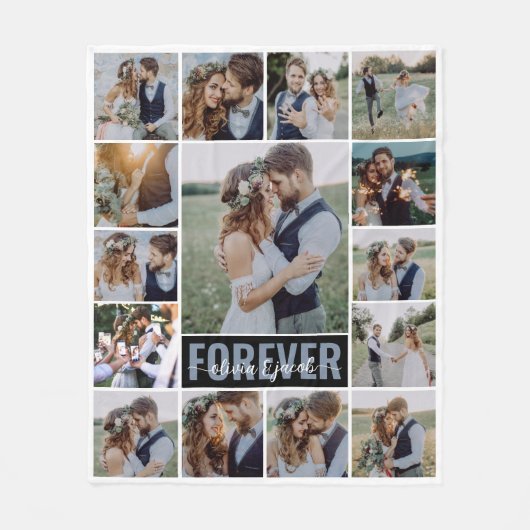 Couverture Polaire 15 Photo Collage Nom du monogramme (Devant)