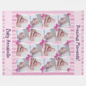 Couverture Polaire 16 Images Collage Moments précieux rose (Devant (Horizontal))