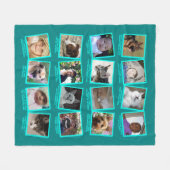 Couverture Polaire 16 Photo Scrapbook Turquoise Bleu Images Modernes (Devant (Horizontal))