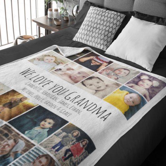 Couverture Polaire 16 Photos Collage and Personalized Texte