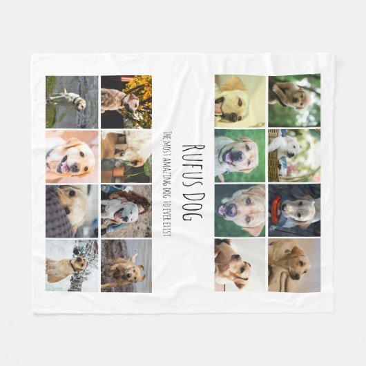 Couverture Polaire 16 Photos Collage and Personalized Texte (Devant (Horizontal))