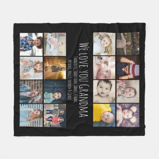 Couverture Polaire 16 Photos Collage and Personalized Texte (Devant (Horizontal))