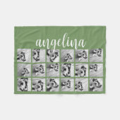 Couverture Polaire 18 Collage de photos - CAN EDIT couleur arrière - (Devant (Horizontal))