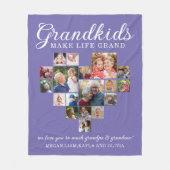Couverture Polaire 18 Photo Heart Collage Grandkids Citation violet (Devant)