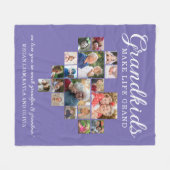 Couverture Polaire 18 Photo Heart Collage Grandkids Citation violet (Devant (Horizontal))