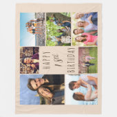 Couverture Polaire 18e anniversaire 7 photo Collage Beige neutre (Devant)