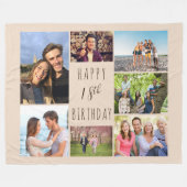 Couverture Polaire 18e anniversaire 7 photo Collage Beige neutre (Devant (Horizontal))