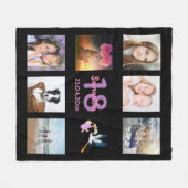 Couverture Polaire 18e anniversaire photo collage fille noir (Devant (Horizontal))