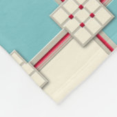 Couverture Polaire 1940s Layered Tile_Aqua, ivoire, rouge (Personnali (Coin)