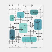 Couverture Polaire 1950s Eames Era Art Crosshairs Turquoise (Devant)