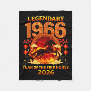 Couverture Polaire 1966 Année du Cheval de Feu 60e Anniversaire Chino