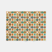 Couverture Polaire 1970 Orange Brown Turquoise Cercles rétro Motif (Devant (Horizontal))