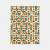 Couverture Polaire 1970 Orange Brown Turquoise Cercles rétro Motif (Devant)
