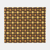 Couverture Polaire 1970 Retro Brown orange jaune fleuri (Devant (Horizontal))