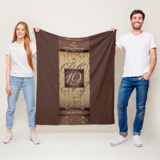 Couverture Polaire 19e anniversaire Mariage bronze foncé Fleece Blank
