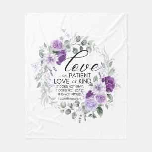 Couverture Polaire 1 Corinthiens 13:4 L'amour est patient Violet Flor