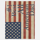 Couverture Polaire #1 Meilleur Drapeau américain de Papa américain (Devant)