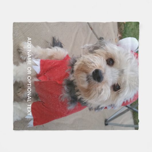 Couverture Polaire 1 Texte personnalisé photo complète - Portrait ver (Devant (Horizontal))