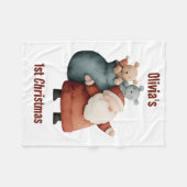 Couverture Polaire 1er Noël de bébé personnalisé Père Noël (Devant (Horizontal))
