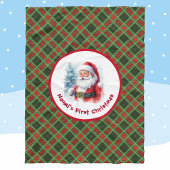 Couverture Polaire 1er Noël du bébé Personnaliser Nom Père Noël