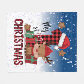 Couverture Polaire 1er Noël Santa Hat White Neige Bébé Reindeer (Devant (Horizontal))