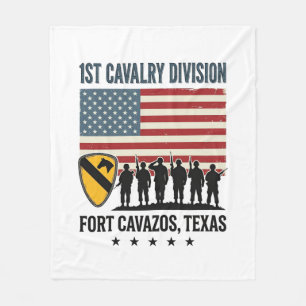 Couverture Polaire 1ère Division de Cavalerie Fort Hood Vintage Sh Mi