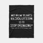 Couverture Polaire 2018 Resolution Stop Drinking Funny New Year's Eve (Devant)