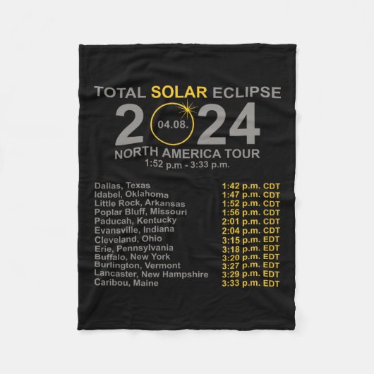 Couverture Polaire 2024 Total Éclipse Solaire 8 Avril Chemin De L'Écl (Devant)